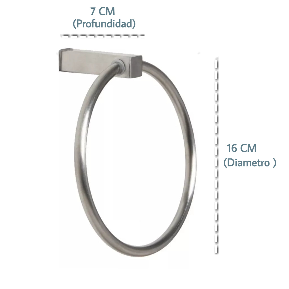 Toallero aro en acero inoxidable