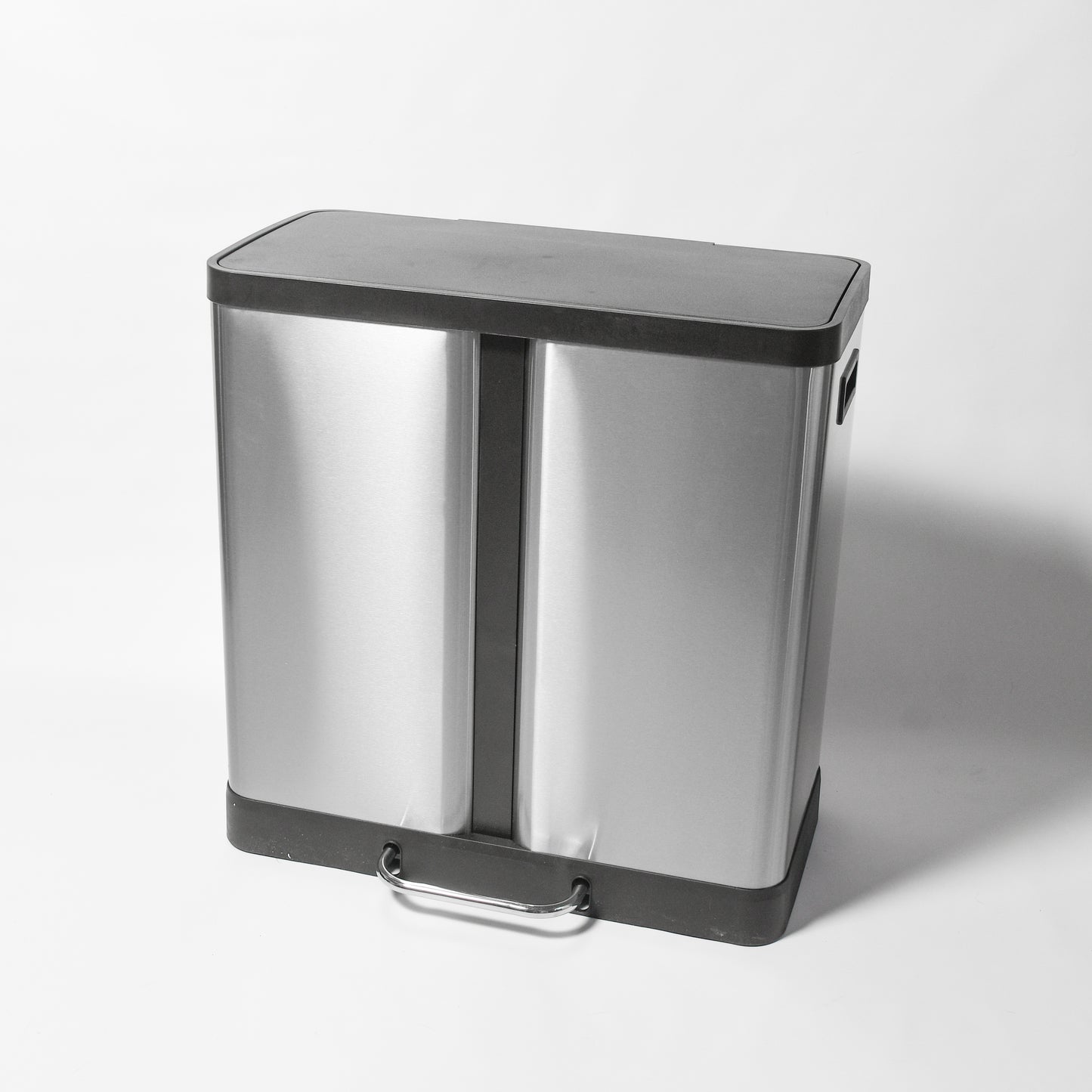 Cesto de basura doble de acero inoxidable 60 litros