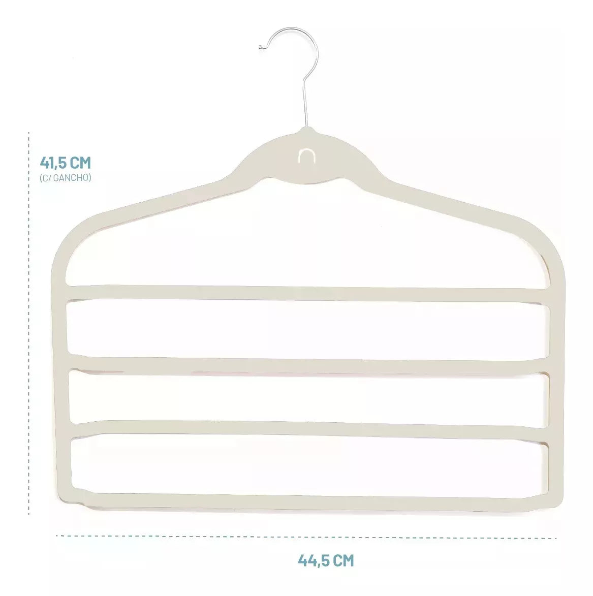 Percha Terciopelo Pantalonera Beige X 1 Unidad