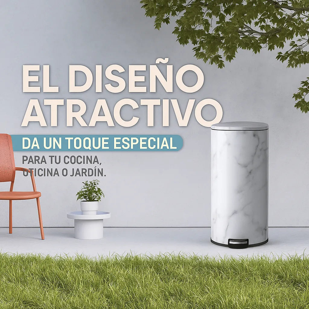 Cesto de basura simil marmol de 30 litros (de segunda seleccion)