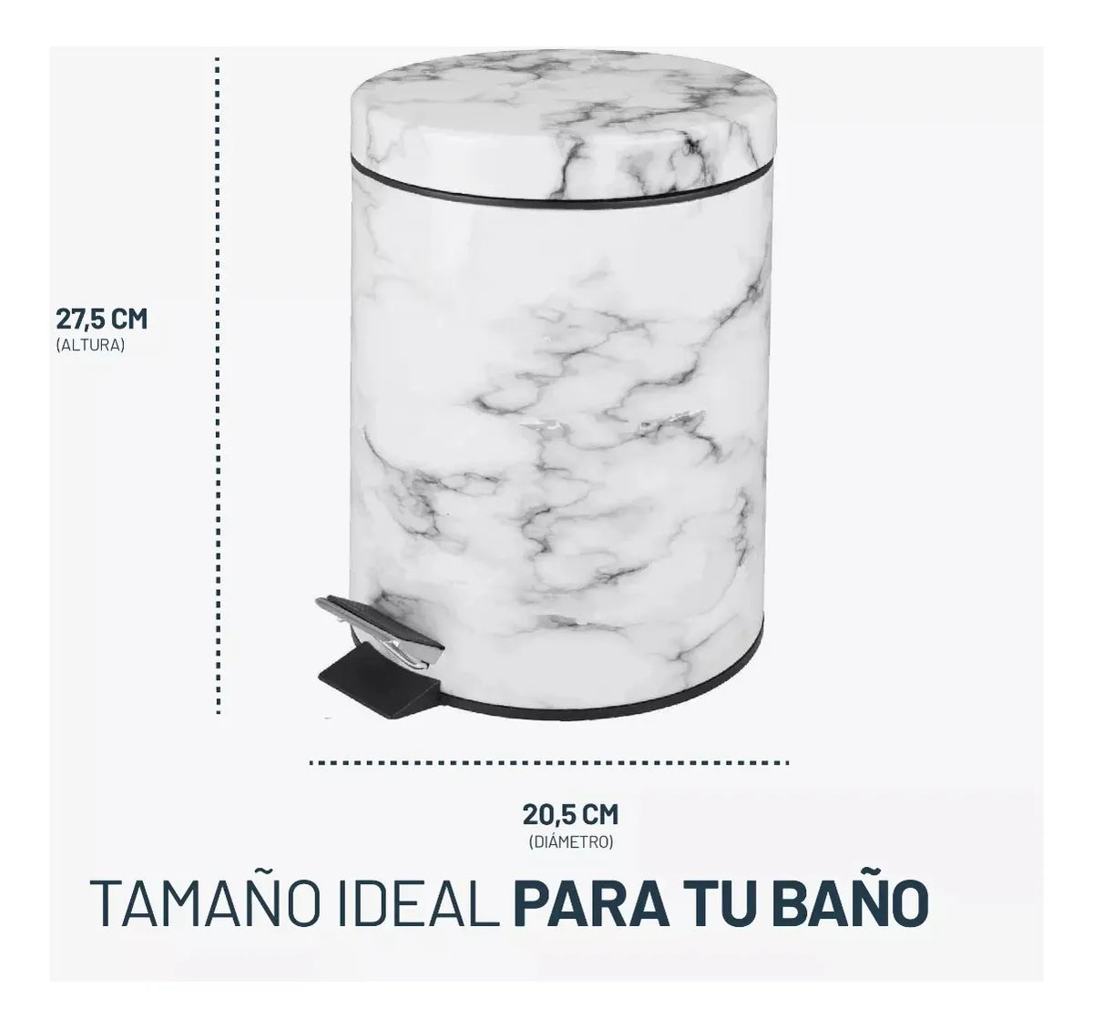 Cesto de basura simil marmol de 5 litros (de segunda seleccion)