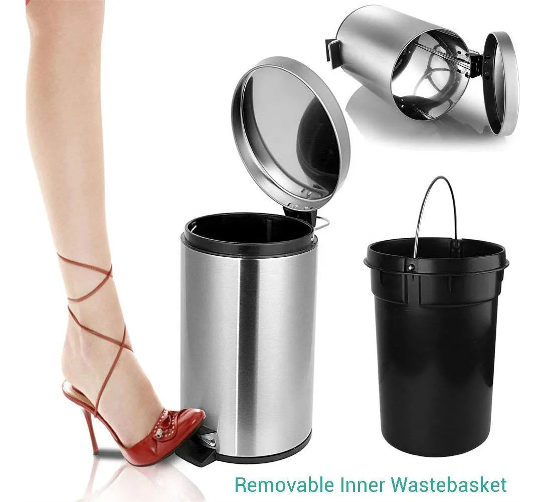 Cesto Basura Tacho A Pedal Acero Inoxidable 3 Lts