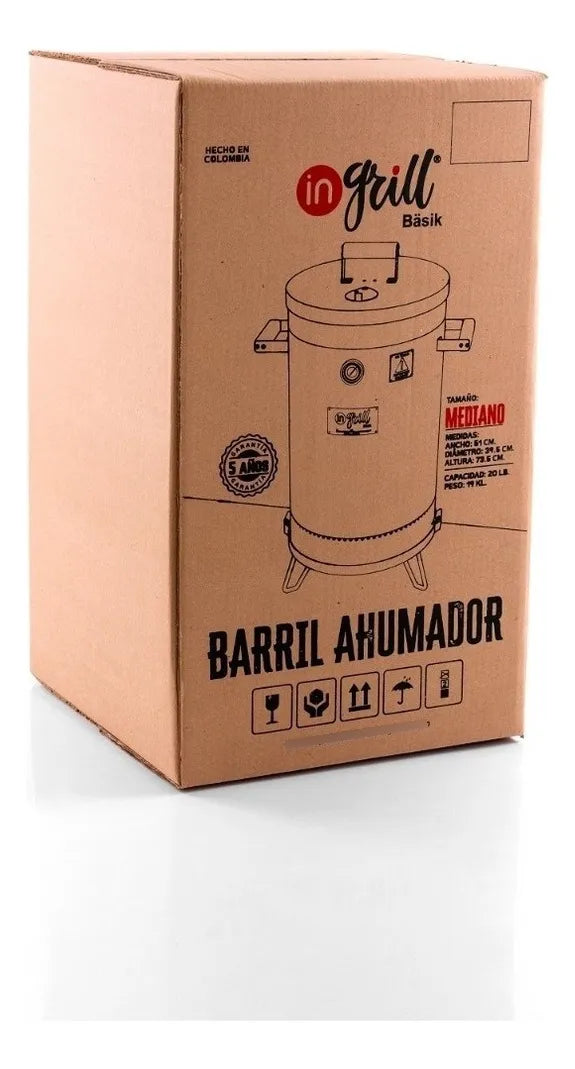 Asador Ahumador Barril Mediano Basik
