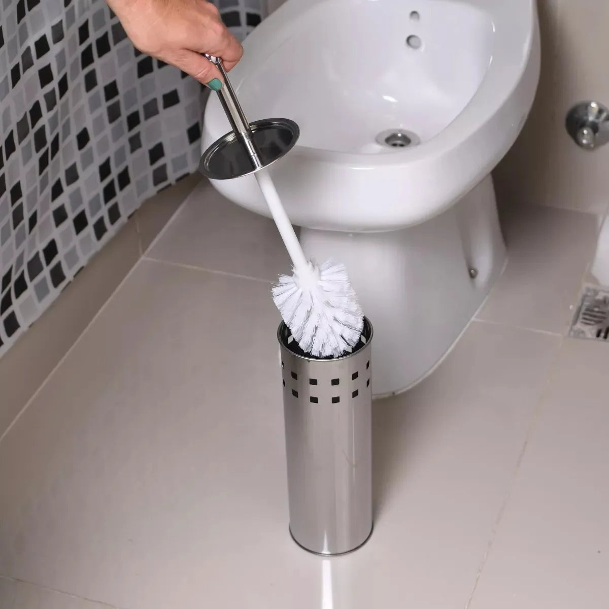 Cesto De Basura Vintage 3 Lts + Cepillo Escobilla Baño