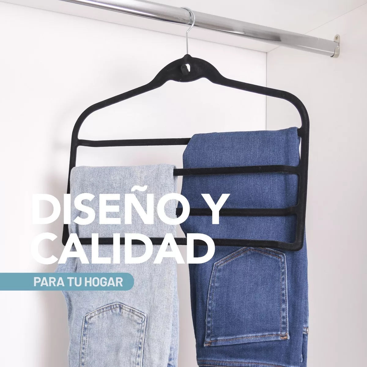 Percha Terciopelo Pantalonera Negra X 1 Unidad