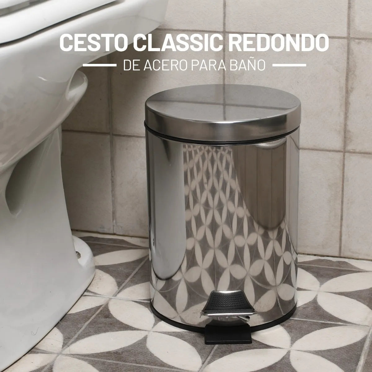 Cesto Basura Tacho A Pedal Acero Inoxidable 3 Lts