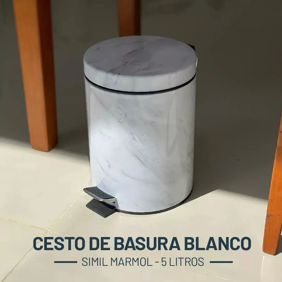 Cesto de basura simil marmol de 5 litros (de segunda seleccion)