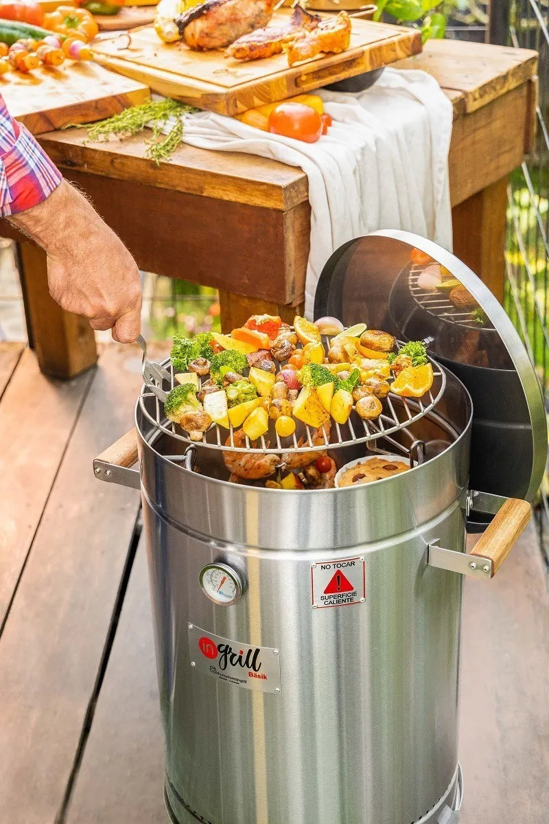 Asador Ahumador Barril Grande Basik