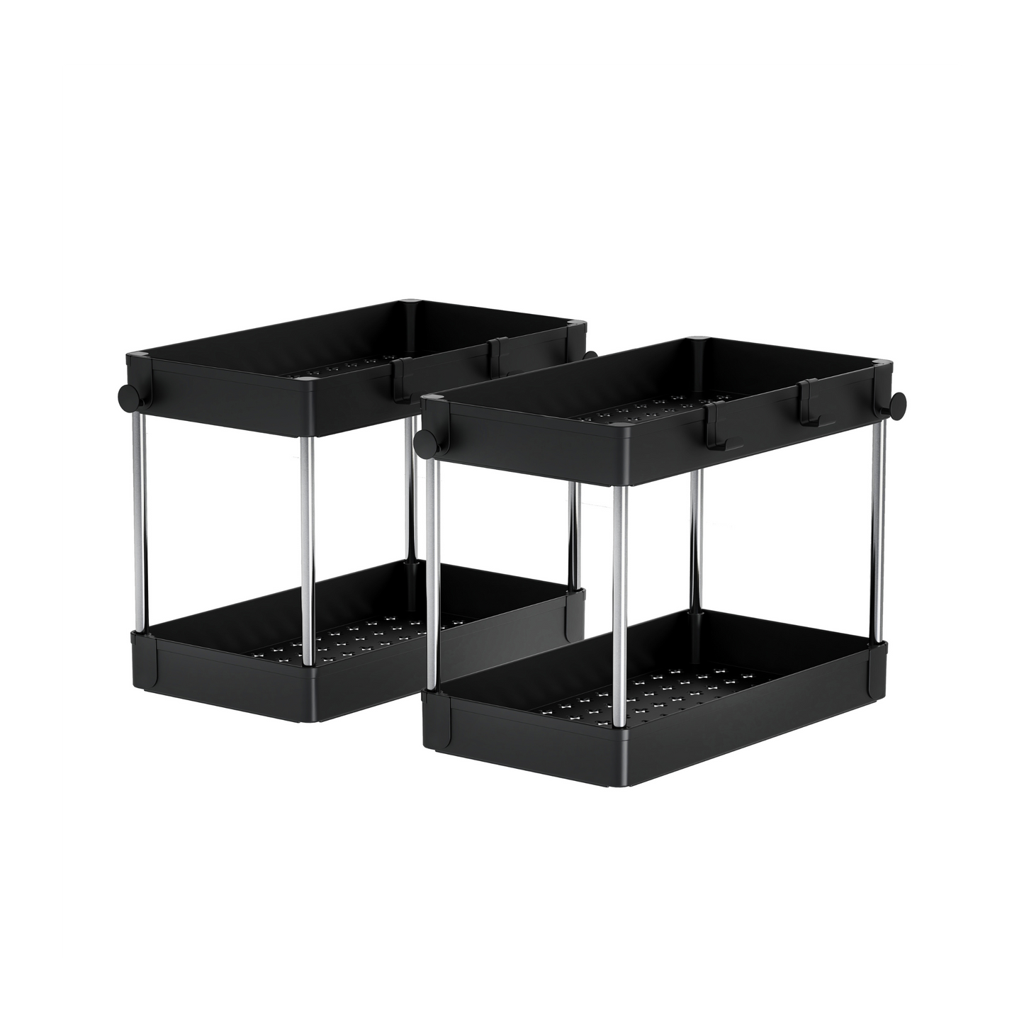 Estante Organizador Negro de 2 Niveles Pack X 2 Unidades