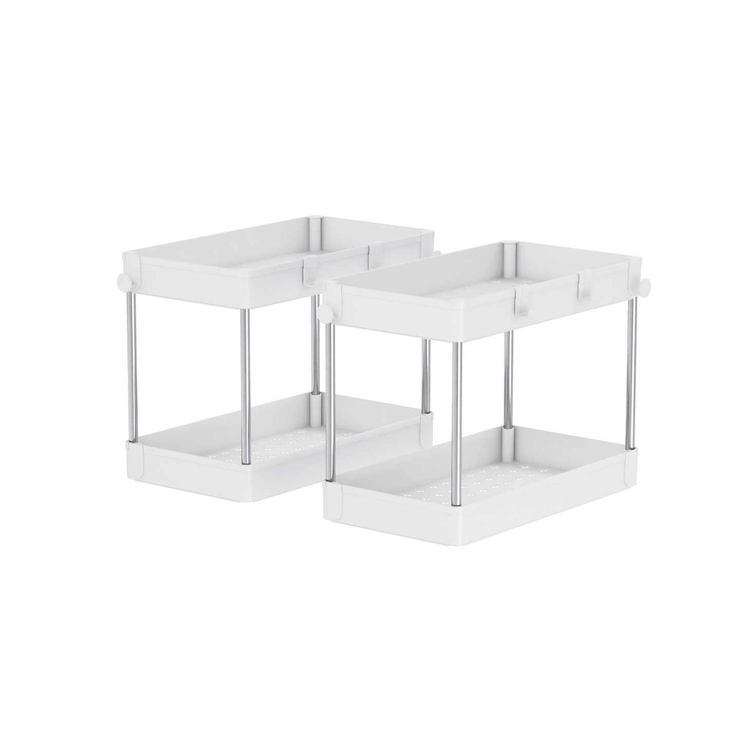 Estante Organizador Blanco de 2 Niveles Pack X 2 Unidades