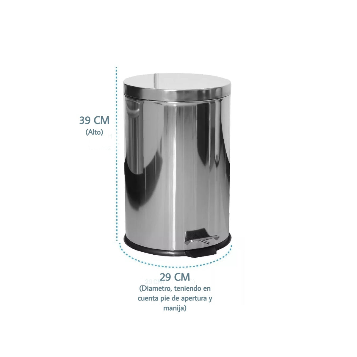 Cesto a pedal de acero inoxidable 12Lts