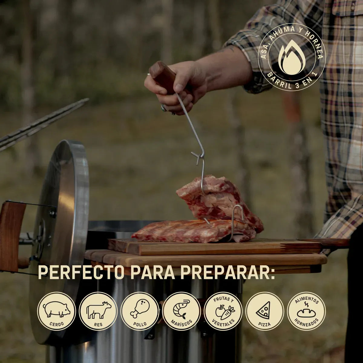 Asador Ahumador Barril Grande Premium