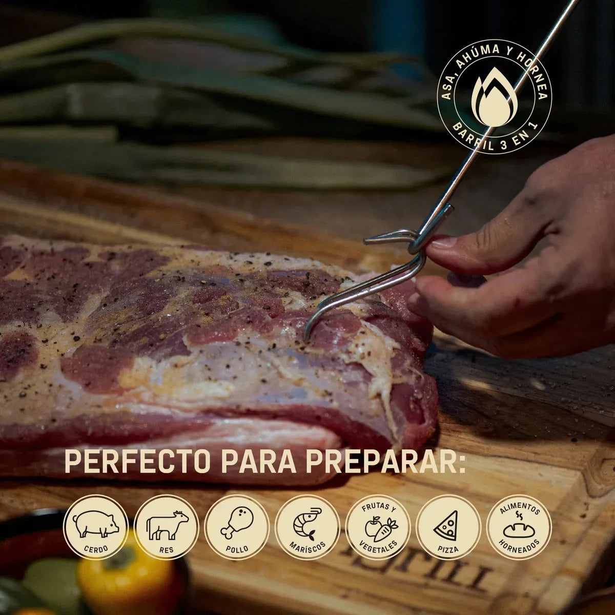 Asador Ahumador Barril Mini Basik