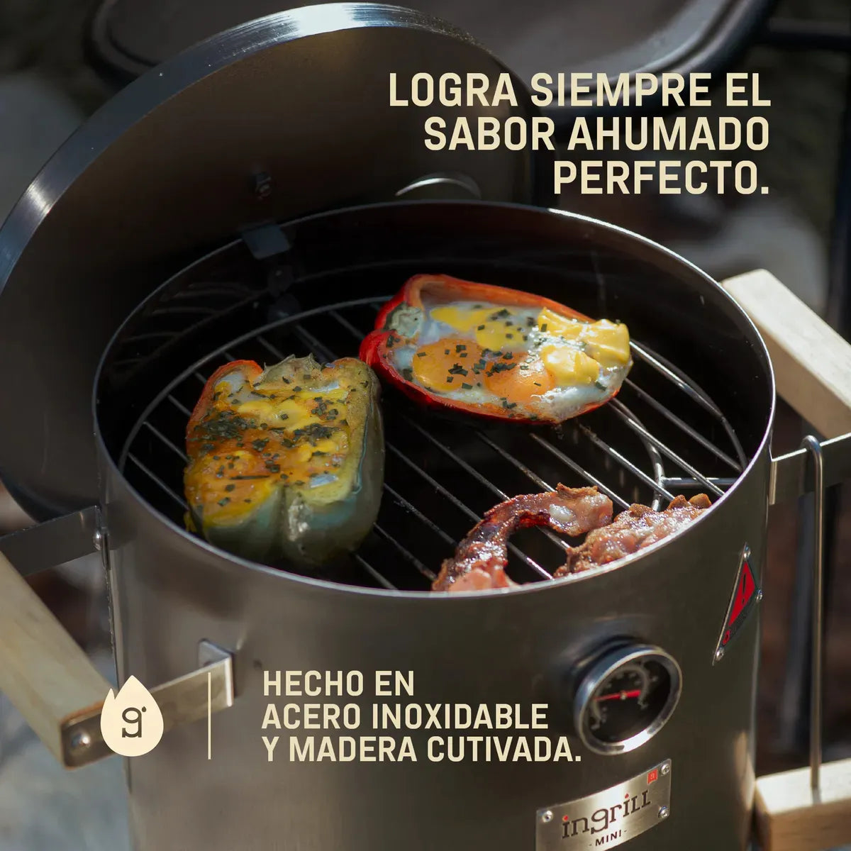 Asador Ahumador Barril Mini Basik