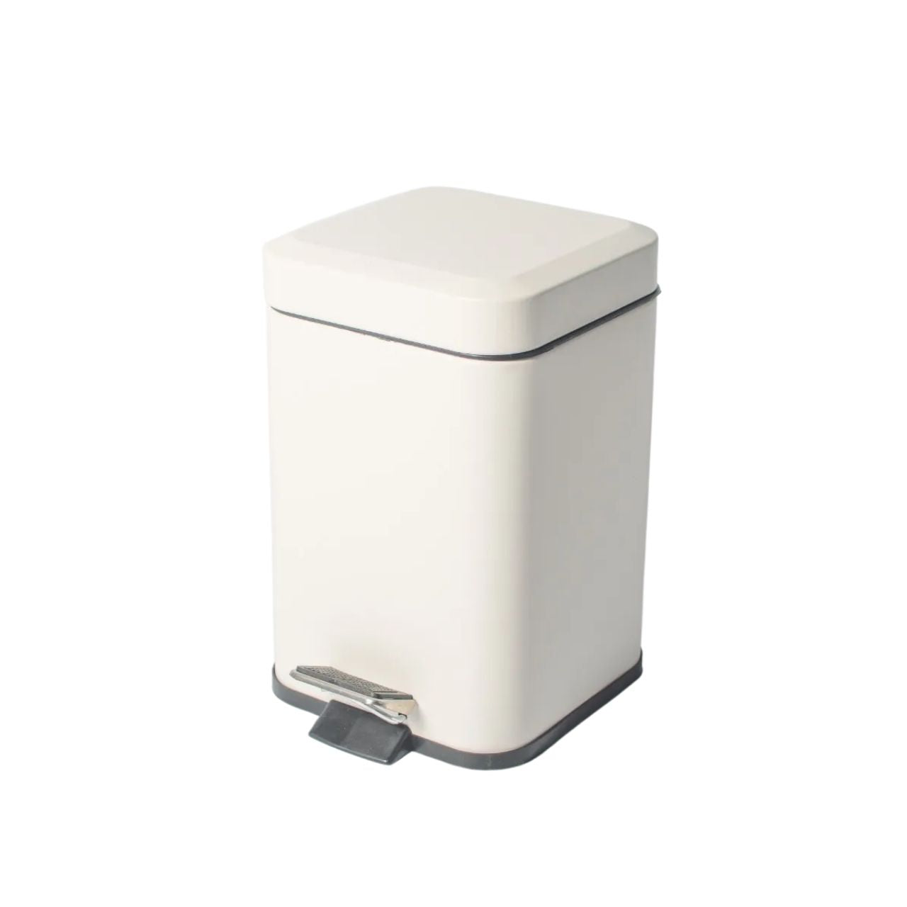 Tachos De Basura Cesto Residuos Cuadrado Blanco Acero 3 Lts