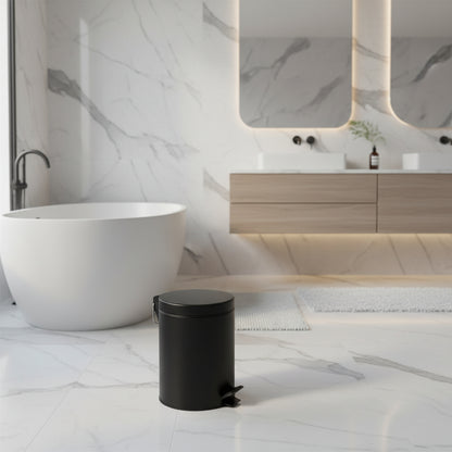 Cesto de Basura Acero Inoxidable Negro 3 Lts