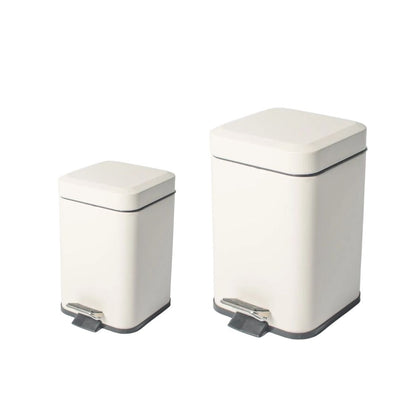 Combo Tachos De Basura Cesto Residuos Cuadrado Blanco Acero 3 Lts y 12 Lts Set Baño Hogar Oficina