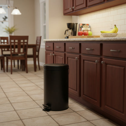 Cesto de Basura Acero Inoxidable Negro 20 Lts