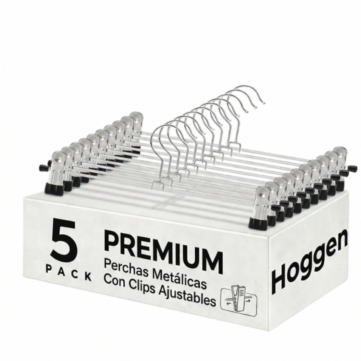 Perchas De Metal Reforzado con Broches Ajustables Pack x100
