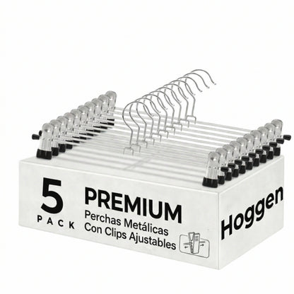 Perchas De Metal Reforzado con Broches Ajustables Pack x100