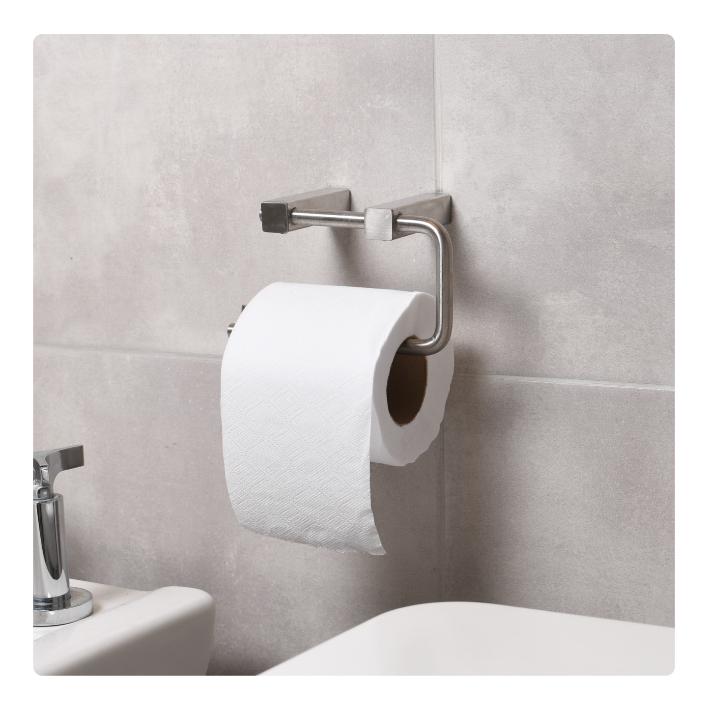 Portarollo de papel higienico de acero inoxidable