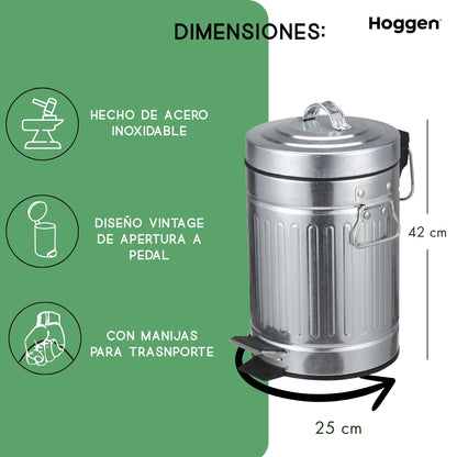 Cesto galvanizado de 12  litros