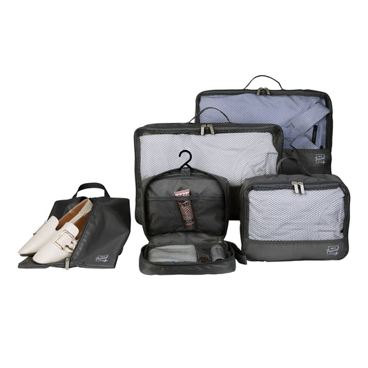 Pack 5 Fundas Organizadoras De Viaje Negro