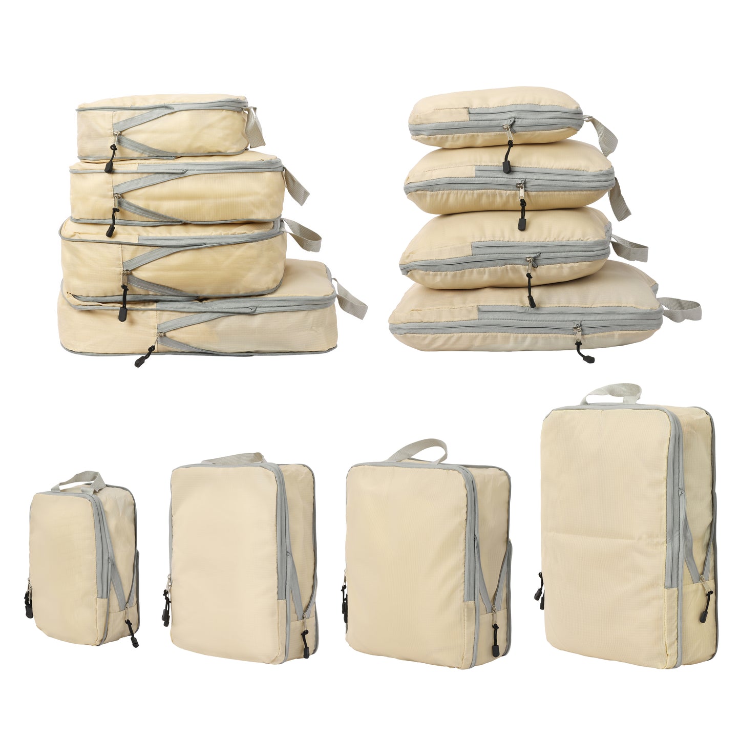 Pack 4 Fundas Organizadoras De Viaje Beige