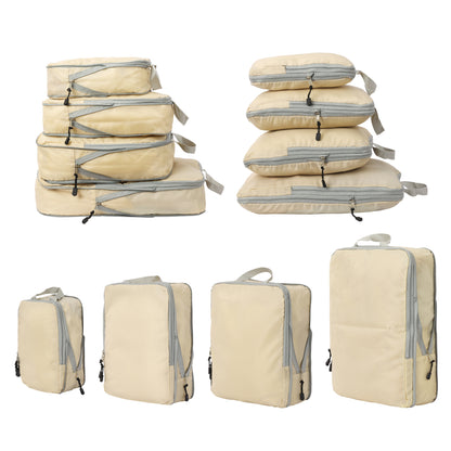 Pack 4 Fundas Organizadoras De Viaje Beige