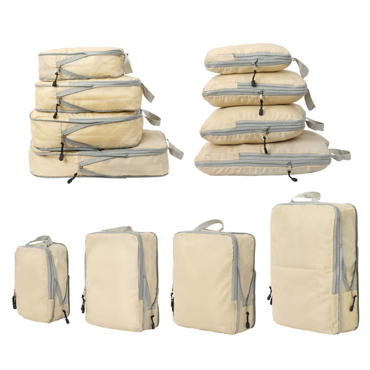 Pack 4 Fundas Organizadoras De Viaje Beige