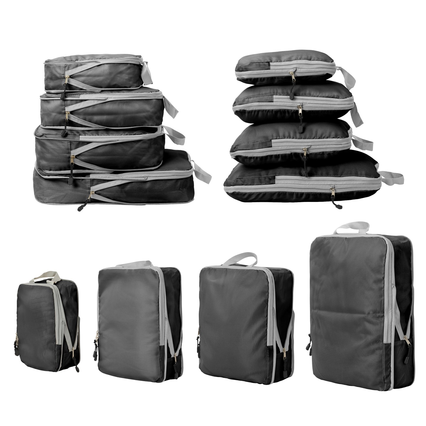 Pack 4 Fundas Organizadoras De Viaje Negro