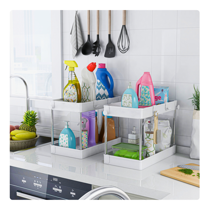 Pack x2 organizadores de cocina blanco