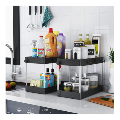 Pack x2 organizadores de cocina negro