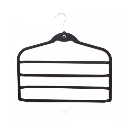 Percha Terciopelo Pantalonera Negra X 1 Unidad