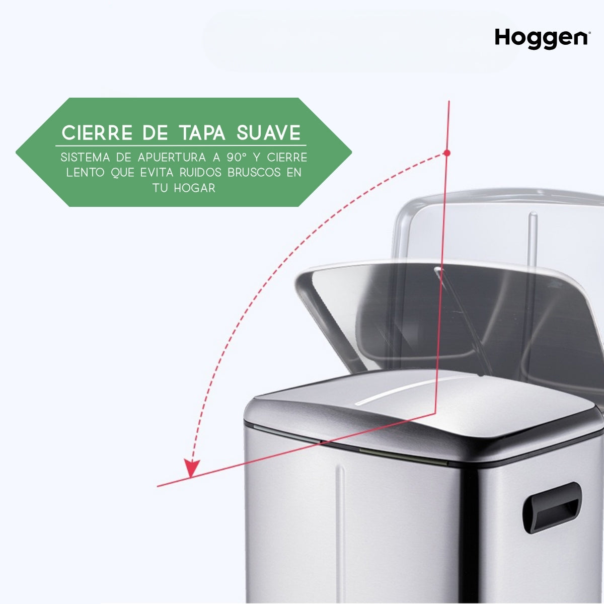 Cesto de basura doble de acero inoxidable 40 litros