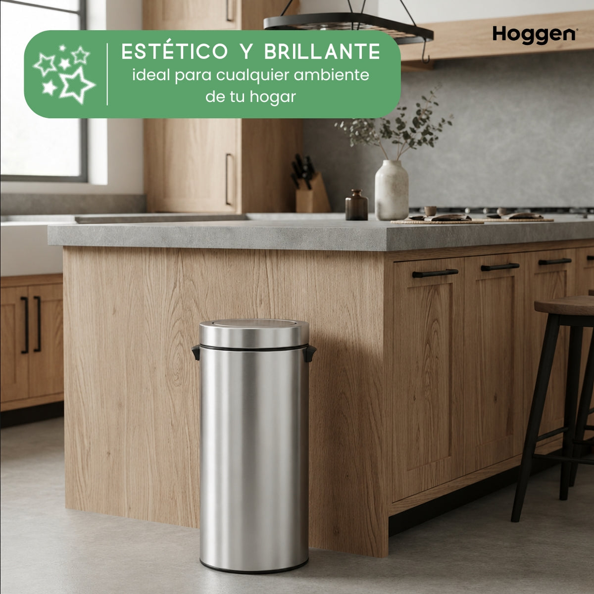 Cesto redondo con tapa vaiven 40 lts