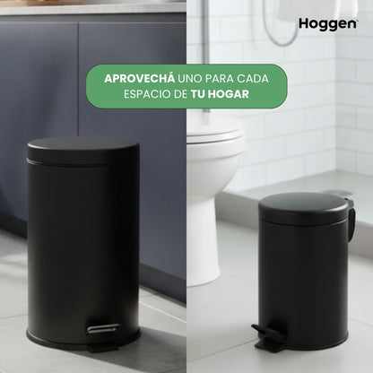 Set Cesto De Basura 5 Lts Y 20 Lts para Baño y Cocina Negro