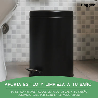 Cesto de Basura Acero Inoxidable Negro 3 Lts