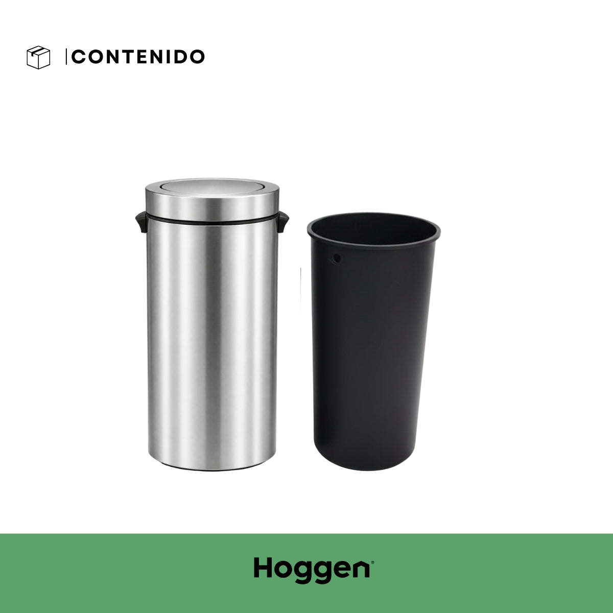 Cesto redondo con tapa vaiven 40 lts
