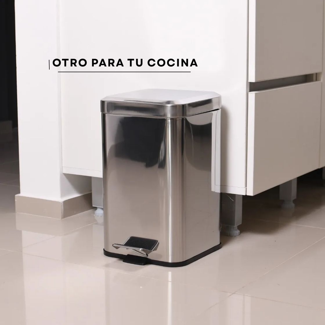 Combo Tachos De Basura Cesto Residuos Cuadrado Acero Inoxidable 6 Lts Y 20 Lts Set Baño Hogar Oficina