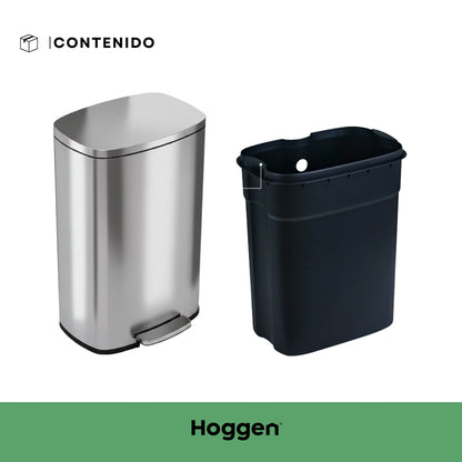 Cesto de Acero Inoxidable Rectangular 30 Lts con Cierre Suave