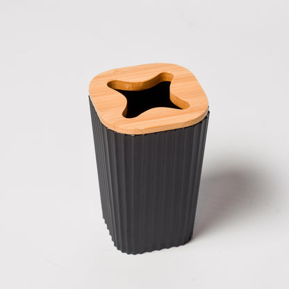 Kit dispenser negro con bambú