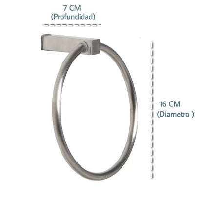 Toallero aro en acero inoxidable