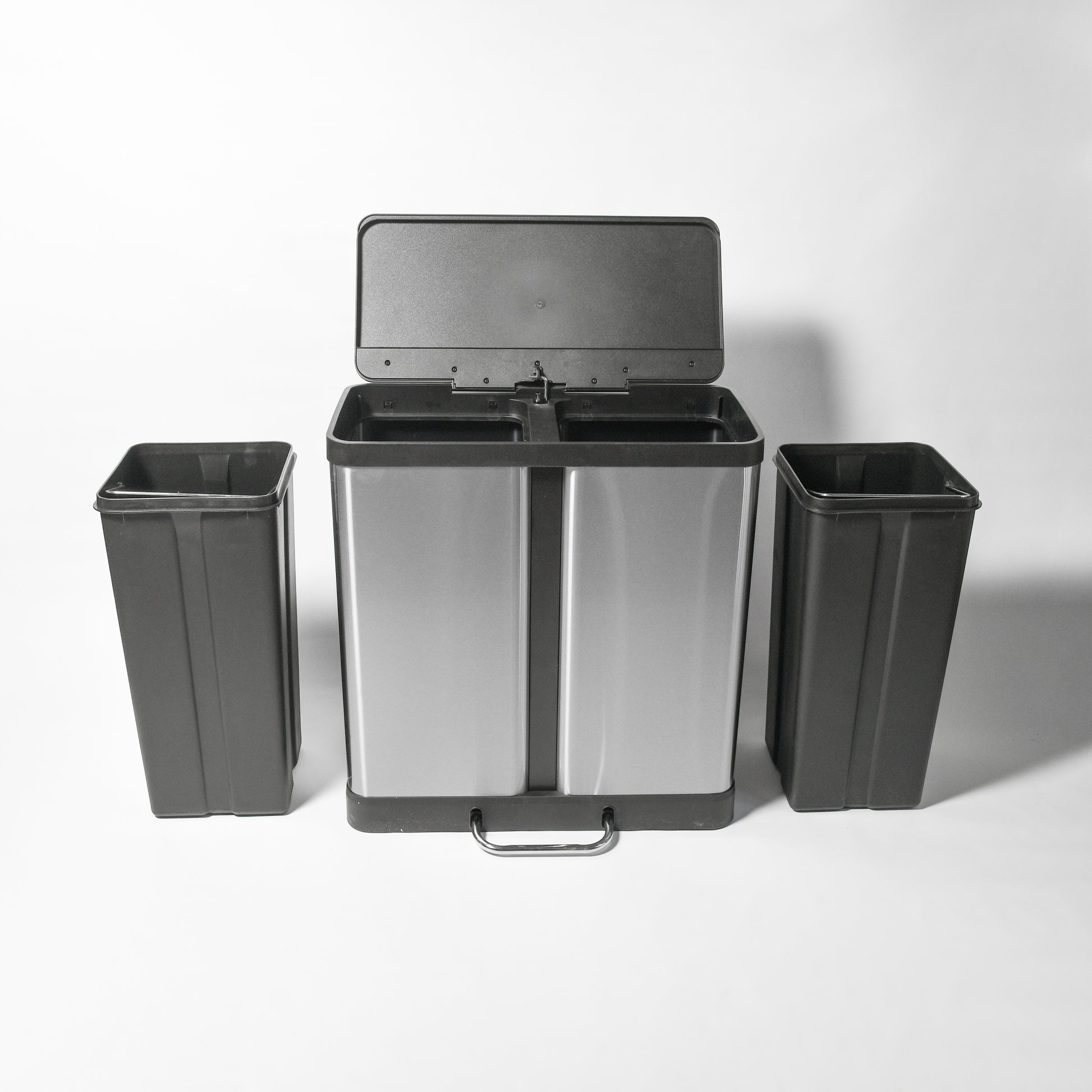 Cesto de basura doble de acero inoxidable 60 litros – Hoggen Argentina