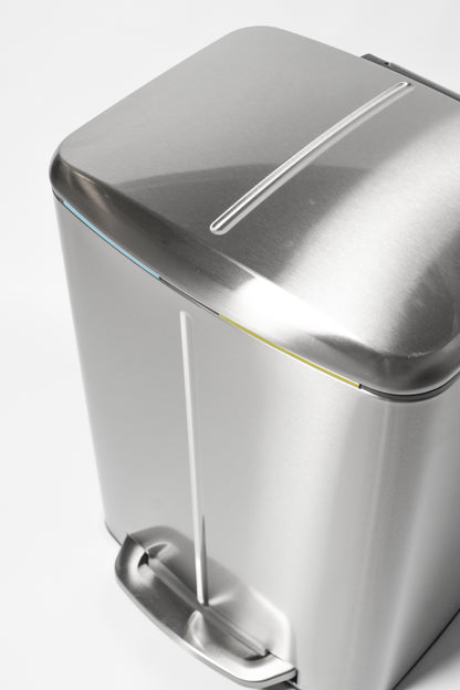 Tacho de basura doble de acero inoxidable 40 litros