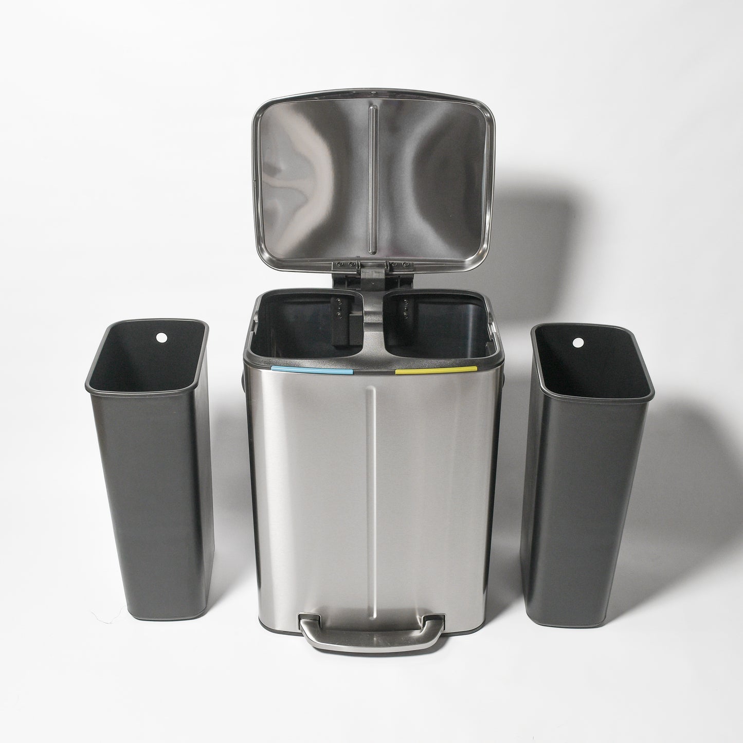 Tacho de basura doble de acero inoxidable 40 litros