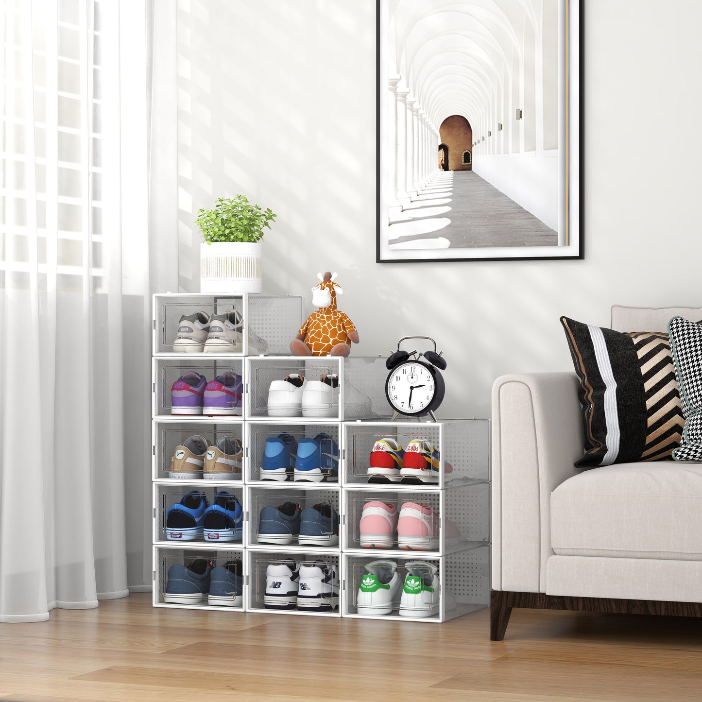 Cajas Organizador Multiuso Zapatos Rigido Pack X 12 Unidades