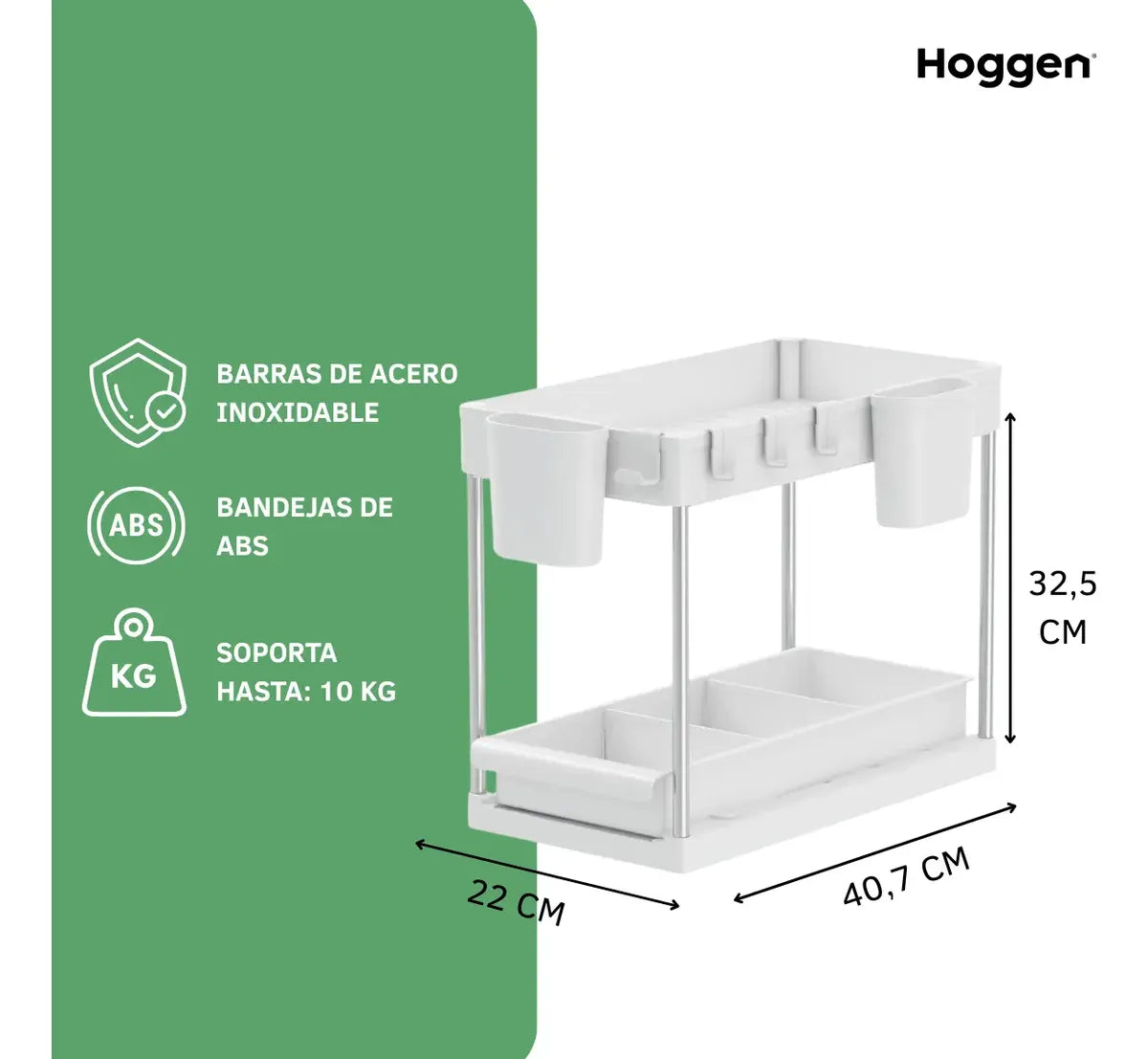 Organizador Estante X1 Cocina Alacena Bacha Base Extraible
