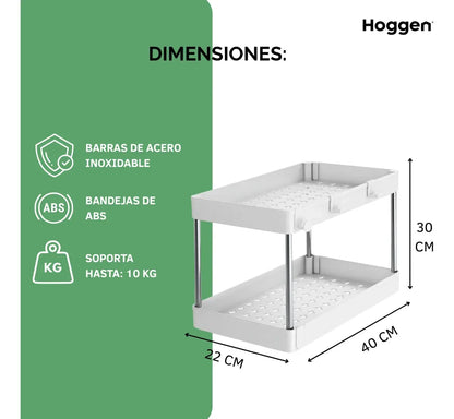 Organizador Estante Grande X1 Cocina Alacena Bacha Multiusos Blanco