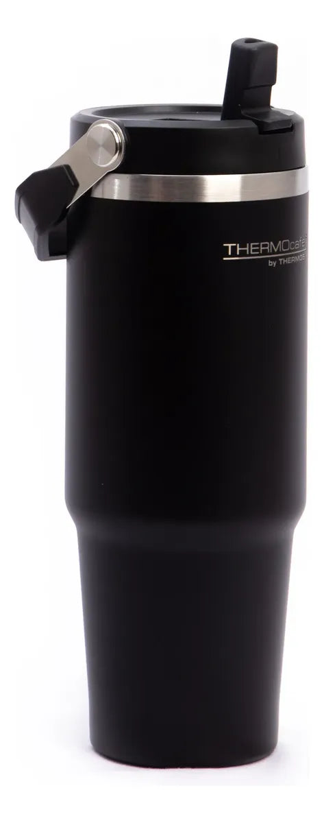 Vaso Térmico de Acero Inoxidable 880 ml con Manija y Tapa Antiderrame
